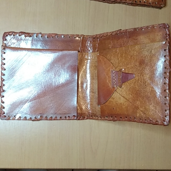 Hand Tooled Leather Tribal Clutch and Wallet - Picture 3 of 13